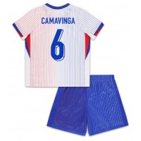 Maglie da calcio Francia Eduardo Camavinga #6 Seconda Maglia Bambino Europei 2024 Manica Corta (+ Pantaloni corti)